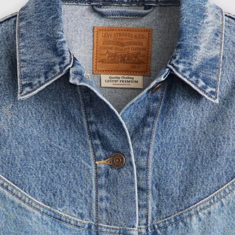 💙🔹️LEVIS🔹️ Shrunken 90s Trucker Western Ironic Iconic Jacket - Picture 8 of 10
